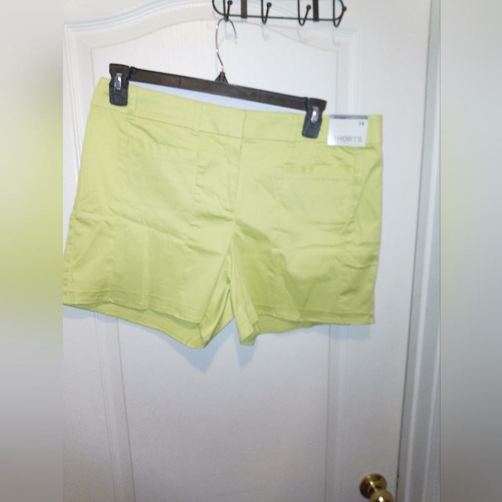 NWT/Neon green New York and company shorts /Size :14